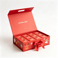 Individuell Bedruckter Weihnachts-Adventskalender mit 24 Schubladen und Bandgriff für Schmuck-, Kosmetik- und Teeverpackungen