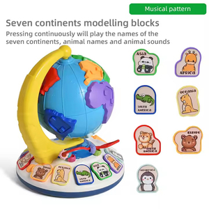 MILI bébé sensoriel Montessori jouets d'apprentissage carte du monde Puzzle lumineux musical jouet éducatif Globe - Product Image 4