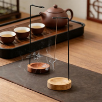 Nouveau brûleur d'encens en bois, brûleur de Bakhoor en bois avec support métallique, support pour bâtonnets d'encens en gros