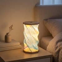 Lampu Malam Origami Langit Berbintang LED Lampu Ukiran Kertas Kontrol Sentuh Ornamen Berputar Hadiah untuk Dekorasi Kamar Tidur