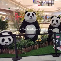 Quatre expositions de pandas animatroniques construites sur mesure pour centre commercial, attractions sur le thème des animaux ou modèles à vendre