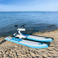Aisunss Vélos aquatiques gonflables pour 3 personnes, vélo tandem à ponton, vélo aquatique à pédales triple gonflable pour trois personnes