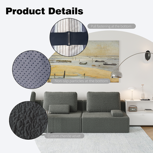 Oversized Modular Sectional <b>Sofa</b> Luxury Boucle Eco-Friendly Apartment Convertible Compressed <b>Floor</b> Couch Set - Product Image 3