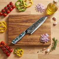 Couteau de chef japonais professionnel Damascus San De Knife VG10 de 7 pouces, couteau à découper et à trancher la viande