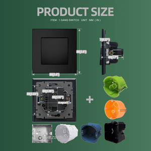 Sakelar lampu dinding listrik barang baru Eropa 10A sakelar tombol tekan dinding Aluminium 1 Gang 1 arah <span class=keywords><strong>2</strong></span> arah EU 250V - Product Image 6