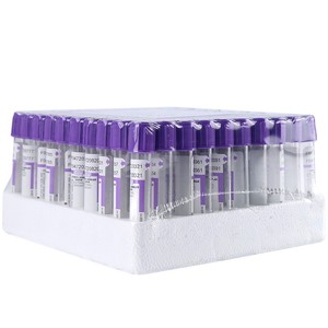 Tube de prélèvement sanguin sous vide jetable Three Forces, bouchon violet, anticoagulant <span class=keywords><strong>EDTA</strong></span> K2, pour tests sanguins de routine - Product Image 1