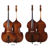 Contrebasse professionnelle artisanale en érable flammé, finition vernie à l'huile, 3/4, pour orchestre