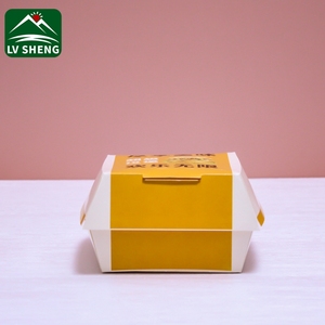 Kotak Kemasan Hamburger Kentang Goreng Sekali Pakai Putih Cetakan Kustom Kemasan Kotak Kardus Kertas <span class=keywords><strong>Burger</strong></span> - Product Image 4