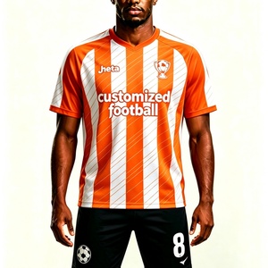 Ventes en gros de maillots de football pour hommes de haute qualité personnalisés, ensemble de maillots de football pour équipe, club, vêtements de football, maillot orange, ensembles d'uniformes de football - Product Image 5