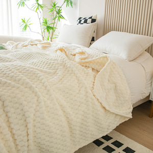 Coperta Super morbida coperta <span class=keywords><strong>da</strong></span> letto leggera in pile di flanella di seta 3D a scacchi - Product Image 4