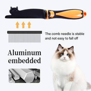 فينيس المحمولة لطيف الحيوانات الأليفة الاستمالة أمشاط القط الفولاذ المقاوم للصدأ إبرة مشط استخدام للشعر رقيق والتخلص من البراغيث - Product Image 4