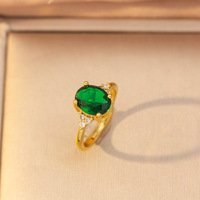 Parure de bijoux en zircon cuivre vert émeraude pour femme – Collier, boucles d'oreilles et bague élégants, légers, de luxe, tendance et minimalistes