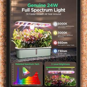 Kit de jardin intelligent <span class=keywords><strong>Click</strong></span> & <span class=keywords><strong>Grow</strong></span> avec éclairage de croissance, jardin <span class=keywords><strong>d</strong></span>'herbes aromatiques <span class=keywords><strong>d</strong></span>'<span class=keywords><strong>intérieur</strong></span>, cuisine, rebord de fenêtre, pépinière, utilisation au sol, pot de fleurs inclus - Product Image 5