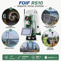 Estación Total Robótica FOIF RS10 con Sistema Android, Instrumento de Topografía sin Prisma, Alcance de 1000m