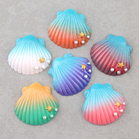 Breloques en résine étoile de mer à dégradé coloré, accessoires DIY sur le thème de l'océan pour pinces à cheveux, coques de téléphone, et décorations de chaussures