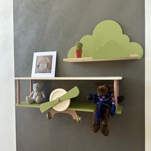 Étagère murale en forme d'avion pour chambre d'enfant, rangement de jouets en forme d'avion, étagères décoratives pour la crèche - Product Image 2