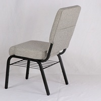 Chaise d'église, meuble suspendu en tissu gris, avec porte-livre