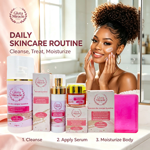 Gluta Mucizevi Parlaklık Cilt Aydınlatıcı Seti Glutatyon İçeren Kit Cilt Tonunu Eşitleyici Koyu Leke Giderici Yüz ve Vücut Bakım Seti - Product Image 6