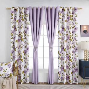 ผ้าม่านทำจากผ้าแจ็คการ์ดพิมพ์ลายดอกไม้ดีไซน์ทันสมัย - Product Image 3