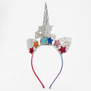 Serre-tête pour enfants en forme de lune et étoile, avec paillettes colorées, taille unique, idéal pour les fêtes d'anniversaire (vente en gros) - Product Image 6