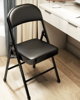 Chaises de salle à manger pliantes modernes en métal avec coussin rembourré, cadre en acier noir, couleur personnalisable, mobilier pour la maison, hôtel, intérieur et extérieur