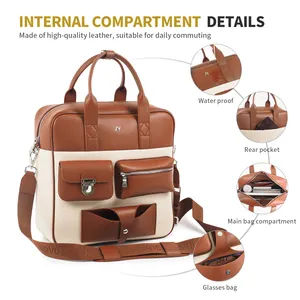 Custom Briefcase Business Laptop Microfiber Leather Crossbody Luggage Travel Shoulder Messenger Bag For Men Women