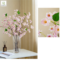 Vente en gros de branches de fleurs de cerisier artificielles en soie haut de gamme de 90 cm pour la décoration de mariage, de la maison et de la table, rose et blanc