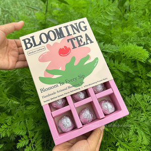 Set de Regalo de 9 Piezas de Bolas de Té Florecientes, Hermosas Bolas de Flores Hechas a Mano, Lirio en Flor, Amaranto, Té Verde, en Caja |   Caja Personalizada Aceptada - Product Image 5