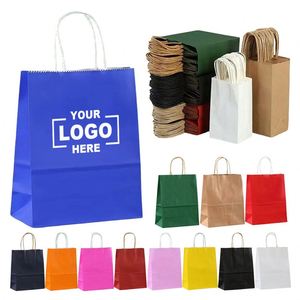 Custom Eco-Friendly Kraft <b>Paper</b> Tote Bags Logo Printed Shop Packaging Gifts Kraft <b>Paper</b> Shopping Bags with Rope Handle - Product Image 1