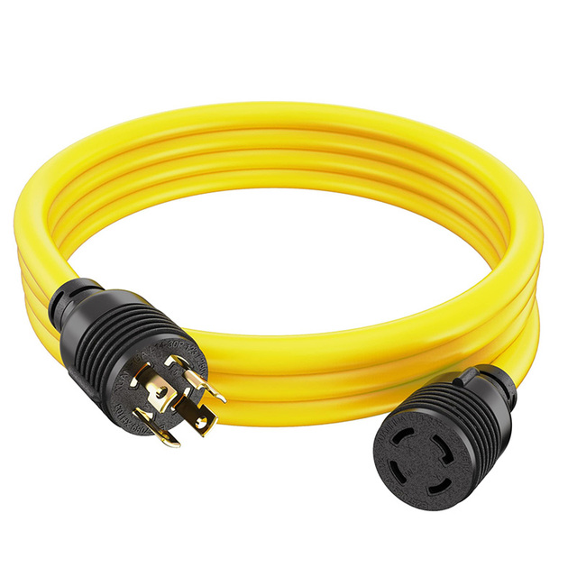 30AMP Generator Cord 4 Prong 125-250W Nema L14-30P to L14-30R Twist Lock Power Extension Cable Heavy Duty Cord