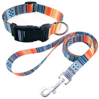 Animal Chien Accessoires Fournitures Nylon Luxe Bohême Chat Chien Collier et Laisse Set Ceinture de guidage pour chiens