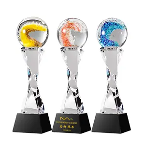 Nuevo diseño Colorful Wave Crystal Awards Trophy para regalos de recuerdo