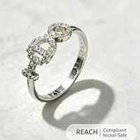 Bagues en laiton plaqué platine, pierres étincelantes élégantes pour les fêtes d'anniversaire, les mariages, les anniversaires de mariage, bijoux de mode, cadeaux