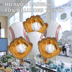 Globos de Aluminio de Béisbol al por Mayor, 6 Unidades, 18 Pulgadas, Diseño Realista 4D, Decoraciones para Fiestas de Cumpleaños, <span class=keywords><strong>Baby</strong></span> Shower, Deportes, Niños - Product Image 2