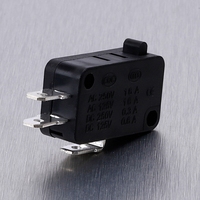 Micro-interrupteur à bouton-poussoir KW7-0 3 broches 1NO 1NC pour cuisinière électrique 15A 250VAC SPST 100 000 cycles Noir T125 5e4 Conception compacte