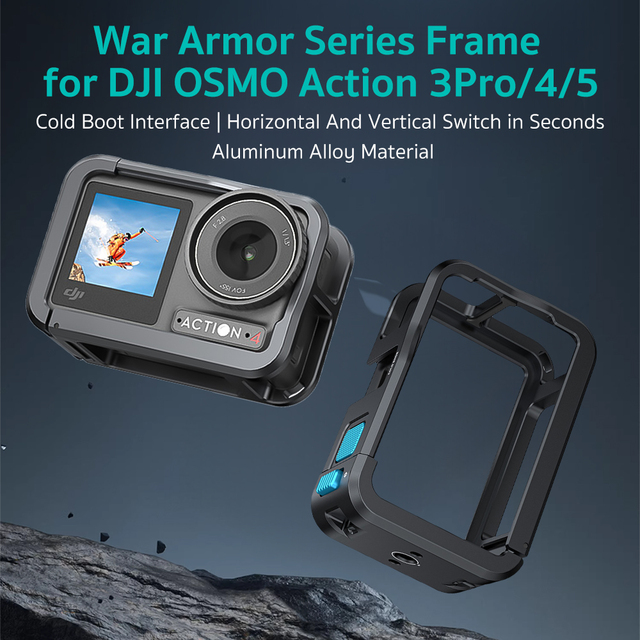 COTECi High Quality Lightweight Aluminum Alloy Quick-Release Protective Cage Frame for DJI OSMO Action 3Pro/4/5
