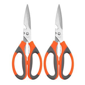 Ciseaux de cuisine robustes en acier inoxydable, couleur orange, pour couper les légumes et la viande, avec lame tranchante et poignée confortable - Product Image 4