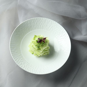 Pioneer Craftsman Ustensiles de cuisine Salade Plats froids Blanc Porcelaine Bambou Chapeau Bols à pieds 10 Pouces Labyrinthe Haute Utilisation <span class=keywords><strong>Camping</strong></span> - Product Image 4