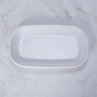 Ensemble d'assiettes de vaisselle rectangulaires en mélamine blanche personnalisable en plastique durable de haute qualité pour la maison et les restaurants