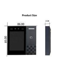 Terminal de contrôle d'accès à reconnaissance faciale avec écran tactile LCD de 2,8 pouces, machine de pointage des heures sans fil WiFi avec lecteur de cartes IC/ID