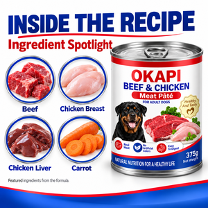 OKAPI 375g Rind- und Hühnerfleisch-Paste Nassfutter für Erwachsene Hunde OEM ODM Private Label - Product Image 2