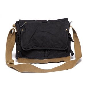 T0604 Sac à bandoulière vintage en <span class=keywords><strong>toile</strong></span> verte pour <span class=keywords><strong>homme</strong></span> en cuir ciré avec fermeture éclair prêt à expédier - Product Image 6
