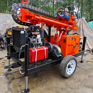 Impianto di Perforazione per Pozzi d'Acqua con Motore Diesel Idraulico, Macchina per Trivellazione Profonda con Ruote - Product Image 5