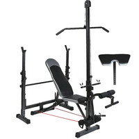 Banc d'haltérophilie réglable, équipement de Fitness, Machine de traction Lat multifonction, barre d'haltères, support de presse, banc assis