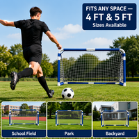 Buts de football pliables en aluminium Aiju de haute qualité 4x2,5 FT/5x3 FT bleus, montage facile, portables pour l'entraînement des enfants en intérieur et en extérieur
