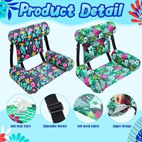 Chaise longue de piscine gonflable en PVC motif d'été, hamac flottant pour piscine, fête sur la plage, radeau flottant pour la plage