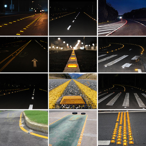 Tải trọng cao mang mạnh mẽ đường phản xạ Nhà Máy Giá reflectorized nhựa Lane vỉa hè đánh dấu 3m vàng phản chiếu đường Stud - Product Image 4