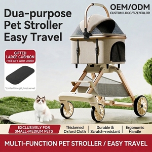 Poussette pliable tout-terrain <span class=keywords><strong>pour</strong></span> chiens, en alliage d'aluminium léger, double usage, pliage à un bouton, 4 roues, vente en gros d'usine - Product Image 1