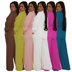 Completo <span class=keywords><strong>Elegante</strong></span> Tinta Unita con Camicia a Maniche Lunghe e Pantaloni, <span class=keywords><strong>Abbigliamento</strong></span> <span class=keywords><strong>Casual</strong></span> alla Moda per <span class=keywords><strong>Donna</strong></span> - Product Image 1