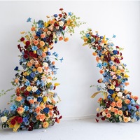 Arche florale artificielle en soie faite à la main, couleur personnalisée NINI, décoration d'arche de mariage avec taille personnalisée et livraison rapide